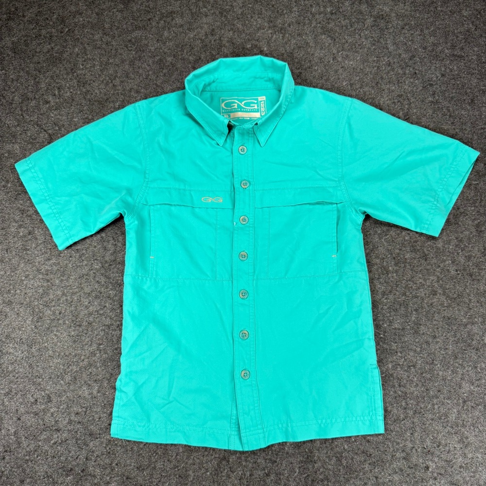 GameGuard Outdoors Fishing Shirt‎ Button Up Short Sleeve XS Teal